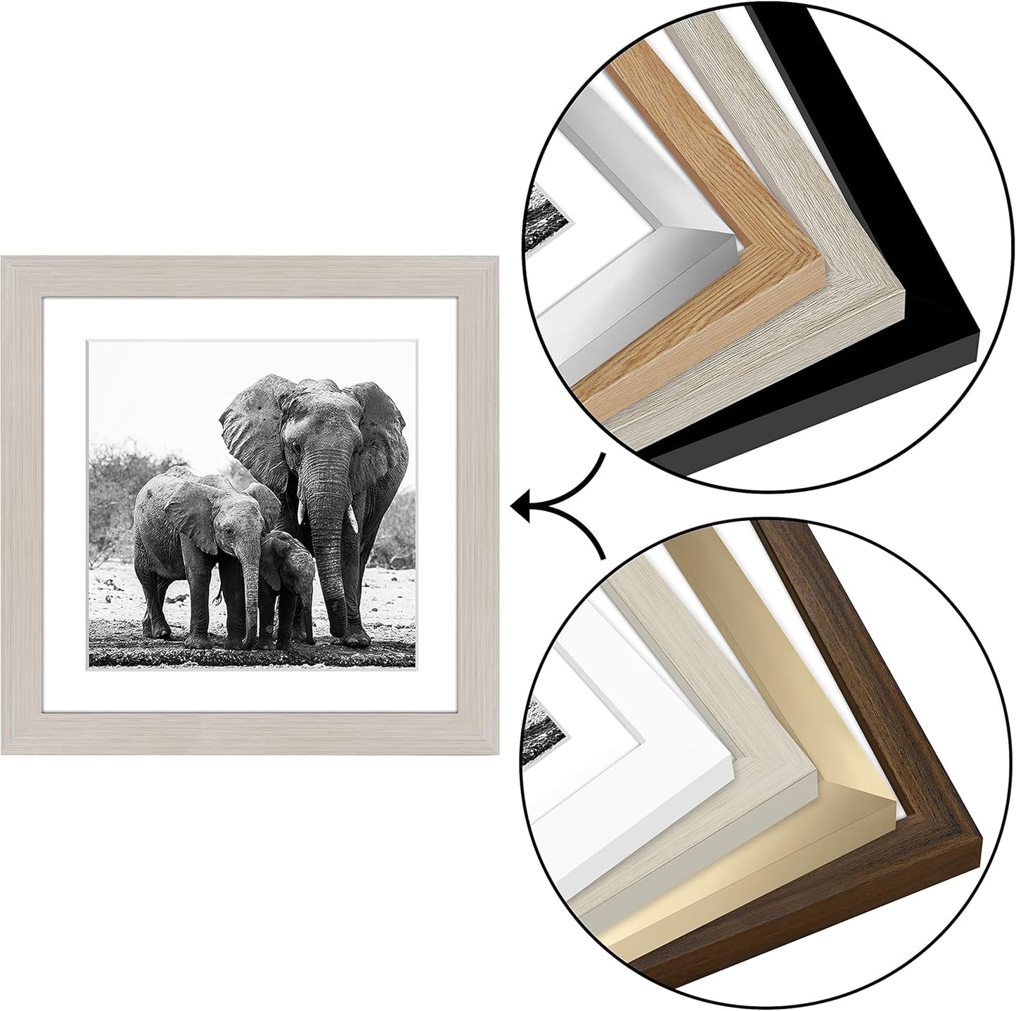 Americanflat 8x10 Picture Frame with Shatter-Resistant Glass - Use as 5x7 Frame with Mat or Display 8x10 Photo Without Mat - Signature Collection - Picture Frames for Tabletop and Wall Display - Black