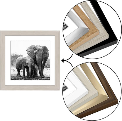 Americanflat 8x10 Picture Frame with Shatter-Resistant Glass - Use as 5x7 Frame with Mat or Display 8x10 Photo Without Mat - Signature Collection - Picture Frames for Tabletop and Wall Display - Black