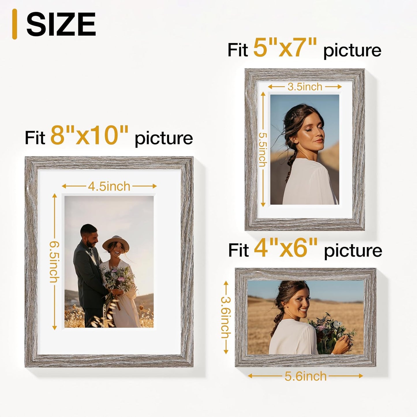 Vittanly 15 Pack Picture Frames Collage Wall Decor for Mounting or Tabletop Display, Gallery Frame Set for Family, Multi Sizes Including 3pcs 8x10, 6pcs 5x7, 6pcs 4x6, Black