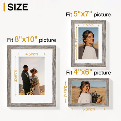 Vittanly 15 Pack Picture Frames Collage Wall Decor for Mounting or Tabletop Display, Gallery Frame Set for Family, Multi Sizes Including 3pcs 8x10, 6pcs 5x7, 6pcs 4x6, Black