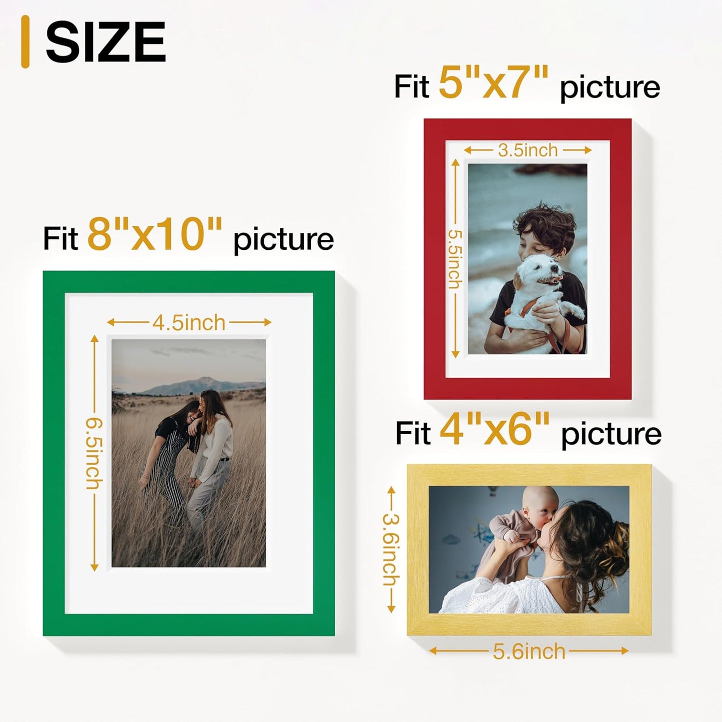 Vittanly 15 Pack Picture Frames Collage Wall Decor for Mounting or Tabletop Display, Gallery Frame Set for Family, Multi Sizes Including 3pcs 8x10, 6pcs 5x7, 6pcs 4x6, Black