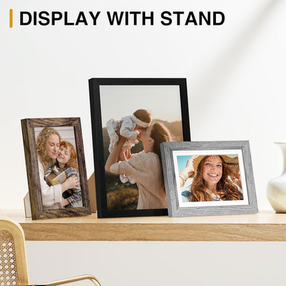 Vittanly 15 Pack Picture Frames Collage Wall Decor for Mounting or Tabletop Display, Gallery Frame Set for Family, Multi Sizes Including 3pcs 8x10, 6pcs 5x7, 6pcs 4x6, Black