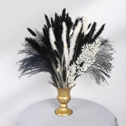 N&T NETING Dried Pampas Grass Decor- White Pampas Grass, Brown Pampas, Bunny Tail, Reed, Fluffy Dried Pompas Grass Flower for Home Wedding Table Vase Boho Modern Decor, 75Pcs