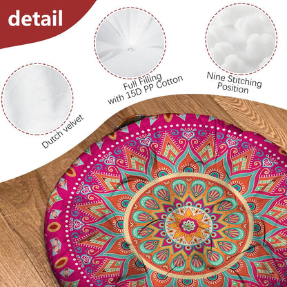 Mandala Meditation Cushion, Boho Meditation Mat, Meditation Pillows for Sitting on Floor, Cushions for Sitting in Home and Outdoor, Square Floor Pillow Cushion Seating for Yoga Accessories 22'' X 22''