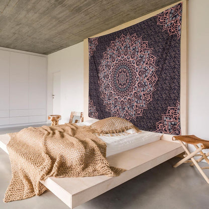 Black Mandala Tapestry Wall Hanging Psychedelic Wall Tapestry Aesthetic Indian Hippie Decor Bohemian Art Boho Home Decoration for Bedroom,Living Room,Dorm