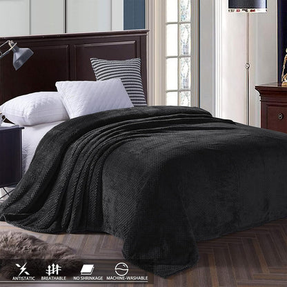 Exclusivo Mezcla Fleece Throw Blanket Extra Large, Super Soft and Warm Blankets for Couch, Sofa and Bed Waffle Textured, Cozy, Fuzzy and Lightweight (Slate Blue, 50x70 Inches)
