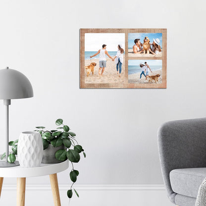 YESKAY 4x6 Picture Frame Collage for Wall Decor, Multiple Photo Collage Frames with Tempered Glass, 7-Opening for 4 x 6 Picture Frames, Rustic Brown, 1 Pack
