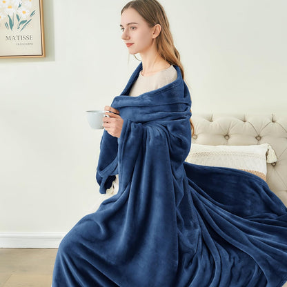 BEDELITE Fleece Blanket Black Throw Blankets for Couch & Bed, Luxury Plush Cozy Fuzzy Blanket 50x60 inches, Super Soft Warm Lightweight Throw Blanket for Travel Camping - Colors A