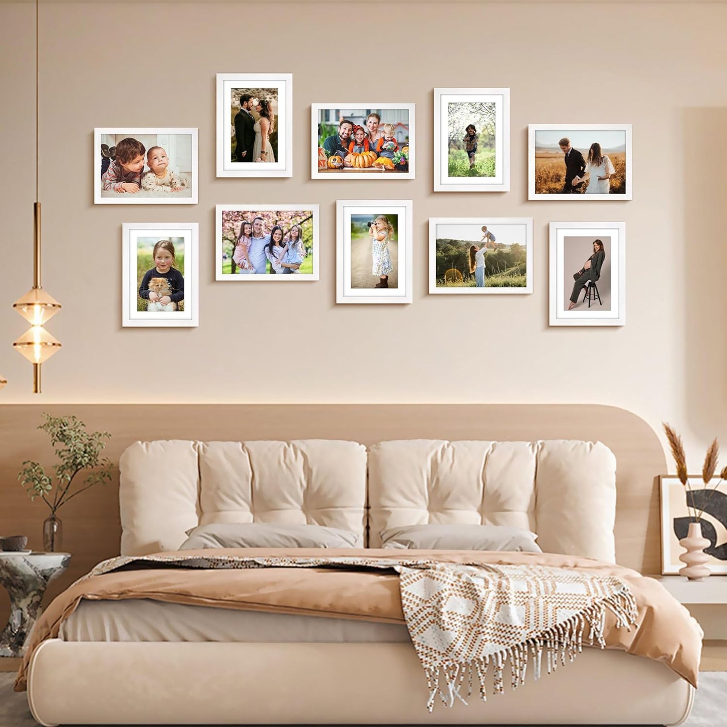 FIXSMITH 10 Pack Picture Frames Collage Wall Decor for Mounting or Tabletop Display, Gallery Wall Frame Set with Two 8x10 Black Frames, Four 5x7 Frames and Four 4x6 Frames, Multi-Pack Photo Frame Set