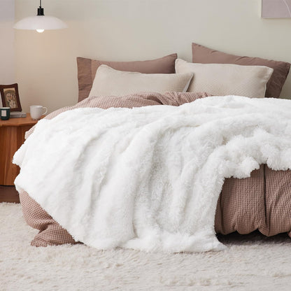 Bedsure GentleSoft Fluffy Fuzzy Faux Fur Throw Blanket for Couch, Soft Sherpa Fleece Cozy Gifts for Women, Plush Bed Blanket Room Decor for Men, Thick Warm Minky Teen Gifts Winter Bedding