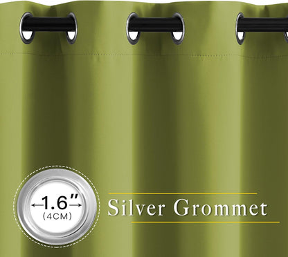 NICETOWN Halloween Pitch Black Solid Thermal Insulated Grommet Blackout Curtains/Drapes for Bedroom Window (2 Panels, 42 inches Wide by 63 inches Long, Black) - Colors B