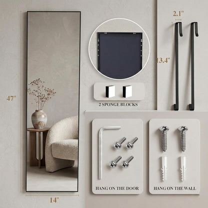 Simple Deluxe Arched Full Length Mirror, 71"x26"Large Floor Mirrors, for Wall Door Bedroom Bathroom Living Room (Gold)