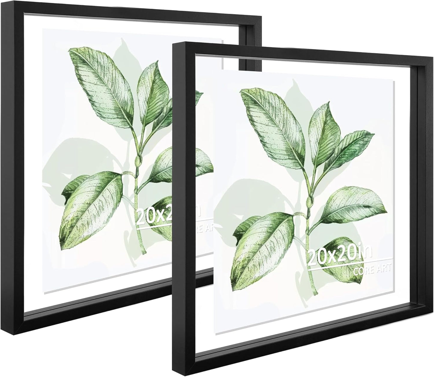 CORE ART 8x10 Floating Picture Frame,Double Plexglass Floating Frame for 5x7,4x6 Pictures,Wall or Tabletop Display,Black