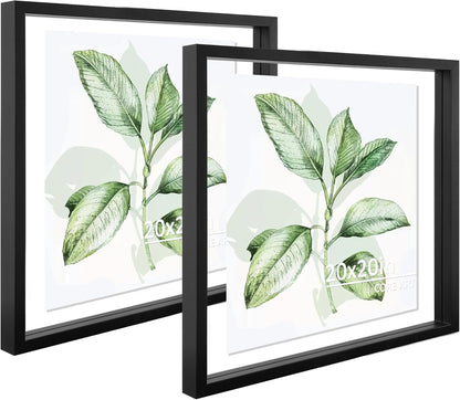 CORE ART 8x10 Floating Picture Frame,Double Plexglass Floating Frame for 5x7,4x6 Pictures,Wall or Tabletop Display,Black