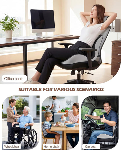 Office Chair Cushion for Tailbone & Low Back Pain Relief, Car and Truck Seat Cushion, Comfortable Foam and High Backrest, Suitable for Office Chairs, Cars, Trucks, and Home Chairs
