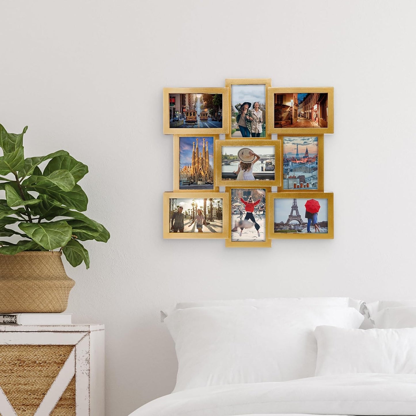 MELANNCO Collage Picture Frame for Wall, Holds 12 Photos - Six 4x6 and Six 6x4 Images, 18x23 Inch Black Plastic Frame, Hang Horizontal or Vertical, Gallery Wall Decor
