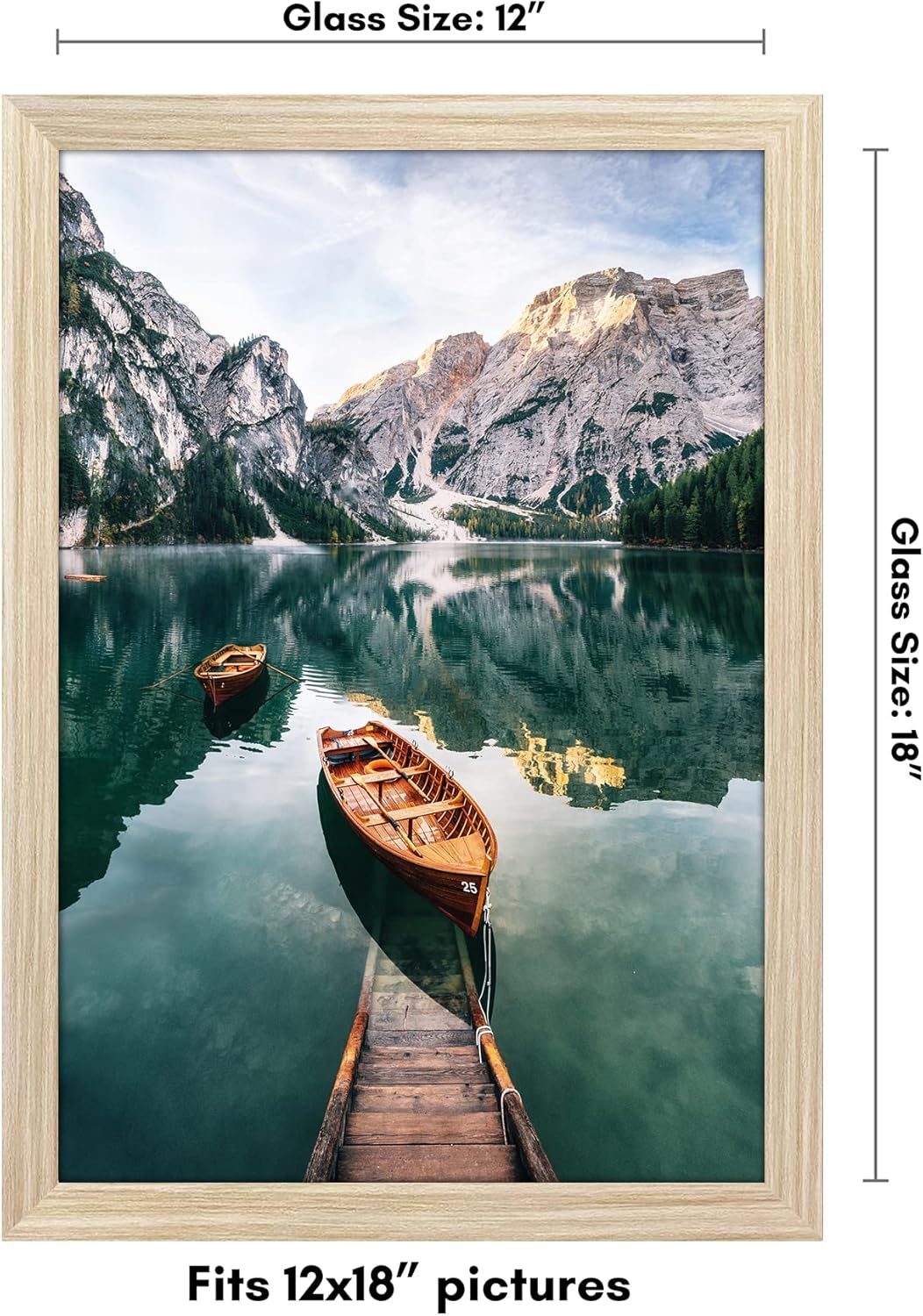 Americanflat 12x18 Poster Frame with Shatter-Resistant Glass - Signature Collection - Gallery-Style Frames Made of Engineered Wood - Photo Frame for Wall Display - Black - Colors B