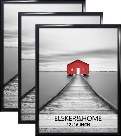 ELSKER&HOME 22.375 x 34 Poster Frame 3 Pack, Black Picture Frame for Horizontal or Vertical Wall Mounting, Sturdy and Scratch-proof