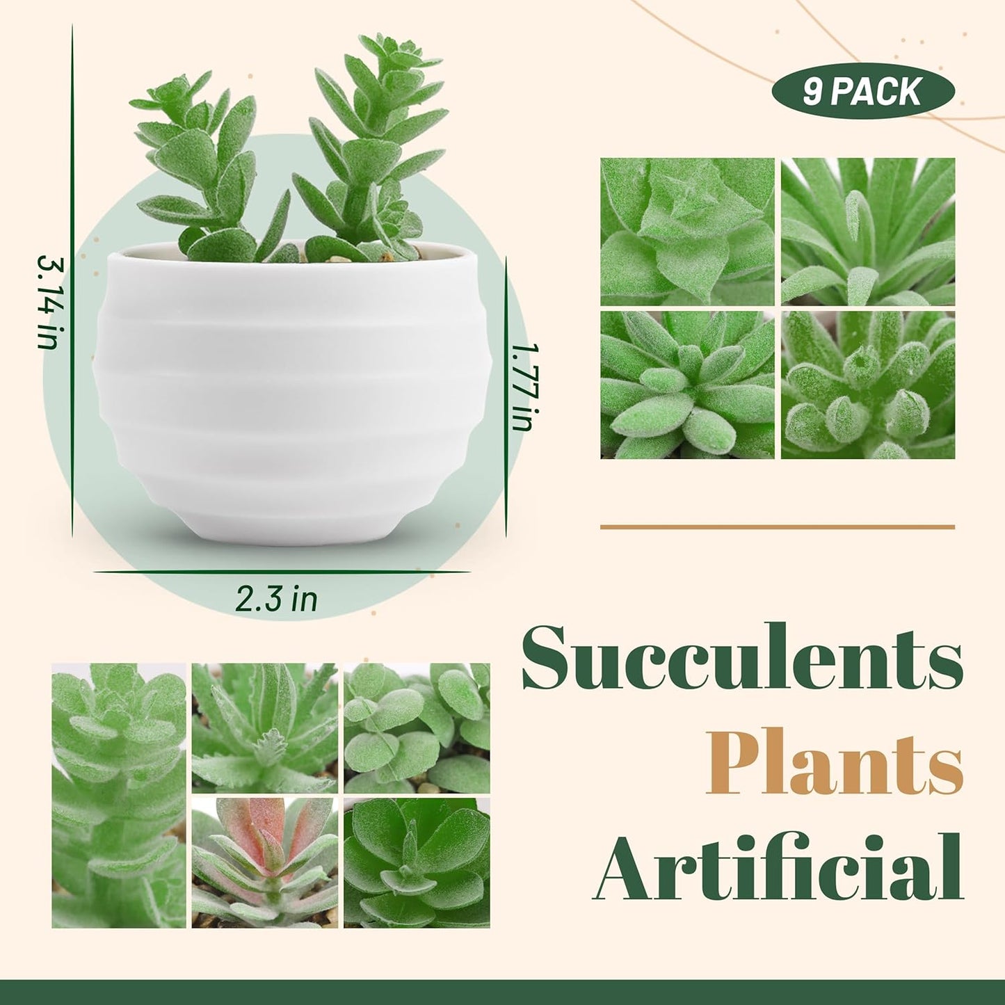 Der Rose 6 Pack Fake Plants Small Realistic Succulents Plants Artificial for Home Room Decor Indoor