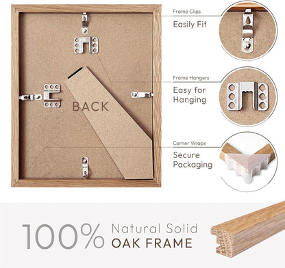 5x7 Picture Frame, Solid Oak Wood 5 x 7 Photo Frame with Mat to 4x6, 7x5 Picture Frames for Wall and Tabletop Display, (Walnut Set of 1)