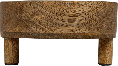 Creative Co-Op Mango Wood Footed Tray for Storage and Serving, Natural