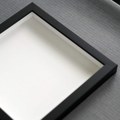 14x14 Shadow Box Black | 3/4" Depth of Usable Space | Solid Wood Pine | Includes UV Resistant Acrylic Plexiglass, Acid-Free Backing & Hanging Hardware | Made to Order in USA - Colors B