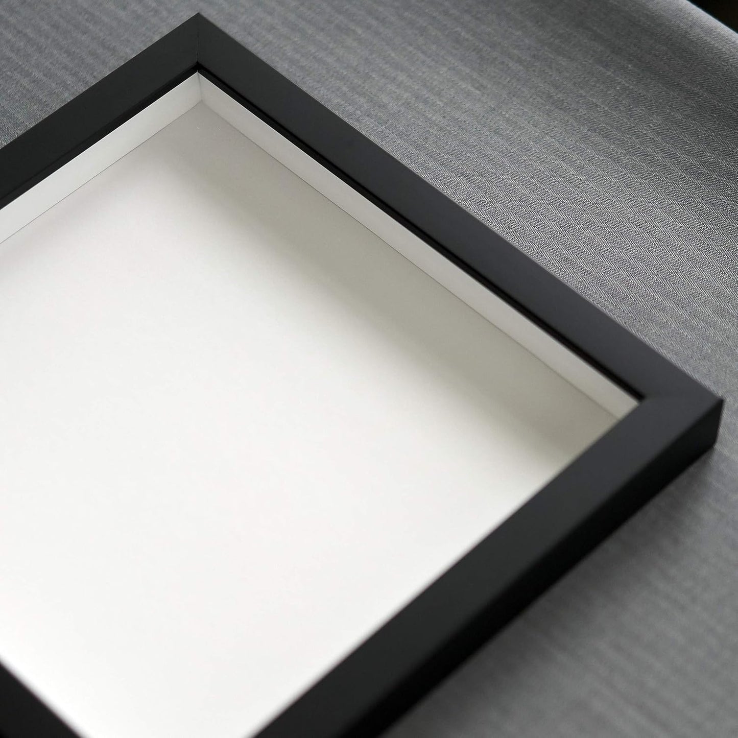 14x14 Shadow Box Black | 3/4" Depth of Usable Space | Solid Wood Pine | Includes UV Resistant Acrylic Plexiglass, Acid-Free Backing & Hanging Hardware | Made to Order in USA - Colors F