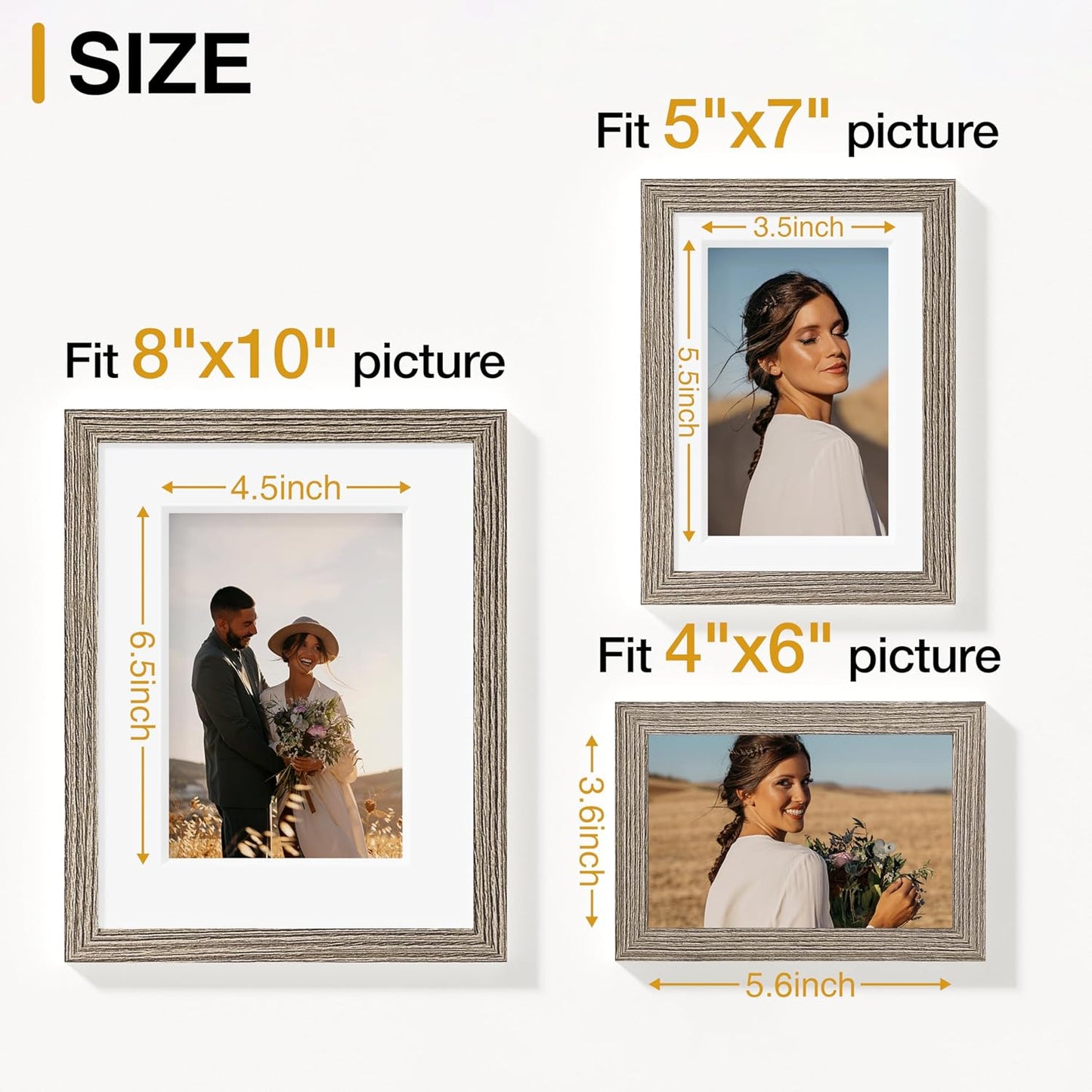 Vittanly 15 Pack Picture Frames Collage Wall Decor for Mounting or Tabletop Display, Gallery Frame Set for Family, Multi Sizes Including 3pcs 8x10, 6pcs 5x7, 6pcs 4x6, Black