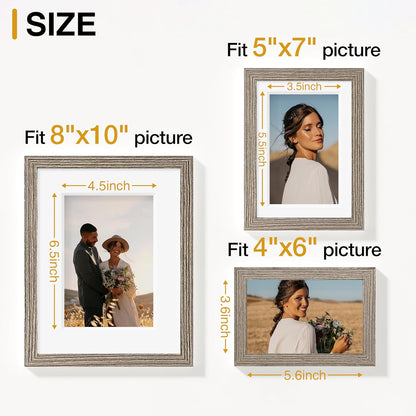 Vittanly 15 Pack Picture Frames Collage Wall Decor for Mounting or Tabletop Display, Gallery Frame Set for Family, Multi Sizes Including 3pcs 8x10, 6pcs 5x7, 6pcs 4x6, Black