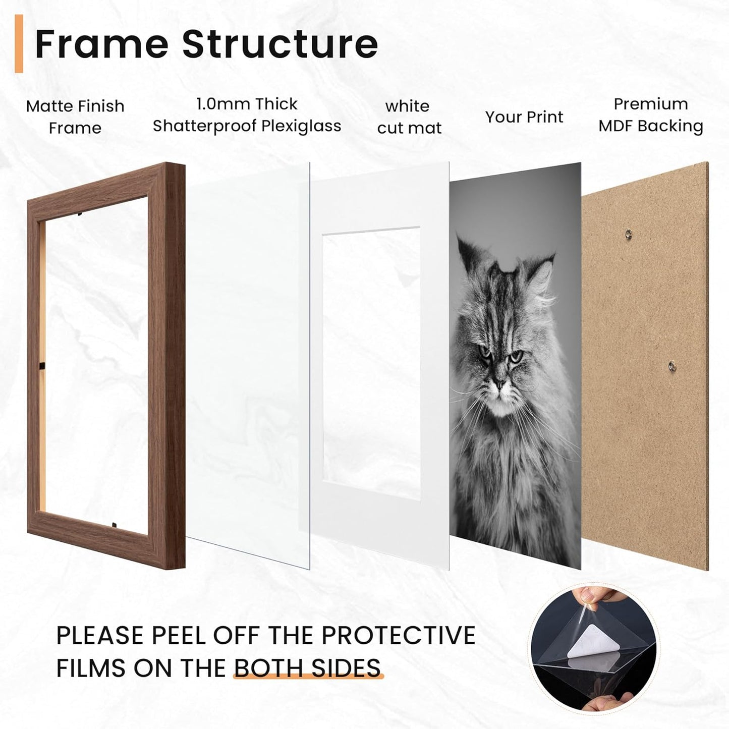 Venusmiles 20 Pack Picture Frames Collage Wall Decor, Gallery Frame Set for Wall Mounting or Tabletop Display, Multi Sizes Including 4pcs 8x10, 8pcs 5x7, 8pcs 4x6, Oak