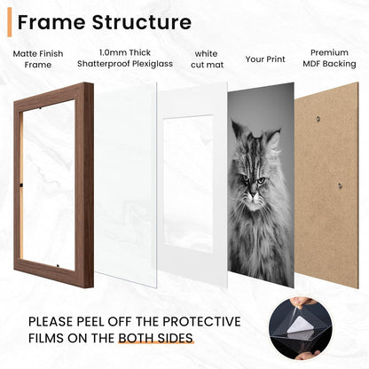 Venusmiles 20 Pack Picture Frames Collage Wall Decor, Gallery Frame Set for Wall Mounting or Tabletop Display, Multi Sizes Including 4pcs 8x10, 8pcs 5x7, 8pcs 4x6, Oak