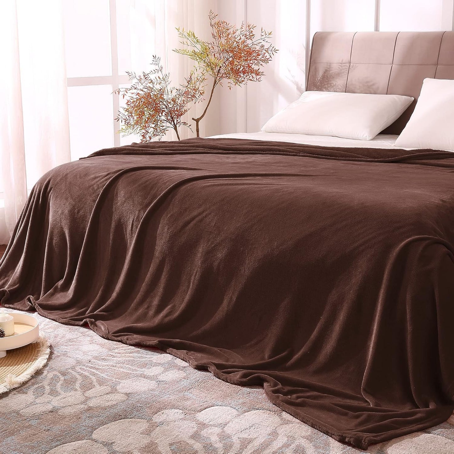 BEDELITE Fleece Blanket Black Throw Blankets for Couch & Bed, Luxury Plush Cozy Fuzzy Blanket 50x60 inches, Super Soft Warm Lightweight Throw Blanket for Travel Camping - Colors A