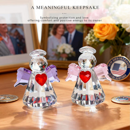 HDCRYSTALGIFTS 3.3'' Crystal Bird Figurine Collectible Art Glass Animal Figurines Table Home Decor Paperweight Valentine’s Day for Women