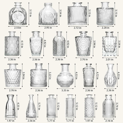 Aheroi 32 Pcs Bud Vase Set, Clear Vases for Centerpieces, Cute Glass Bud Vases Small Vases for Flowers, Mini Vase Flower Vase Set for Wedding Decorations, Room Office Table Decor