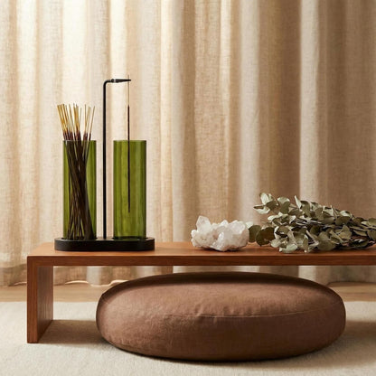Incense Holder,2 in 1 Incense Sticks Burner Holder with Storage,Hang Upside Down Incense Holder for Sticks with Glass Ash Catcher for Meditation Yoga Spa Room Decor (Brown)
