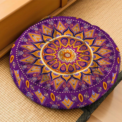 Mandala Meditation Cushion, Boho Meditation Mat, Meditation Pillows for Sitting on Floor, Cushions for Sitting in Home and Outdoor, Square Floor Pillow Cushion Seating for Yoga Accessories 22'' X 22''