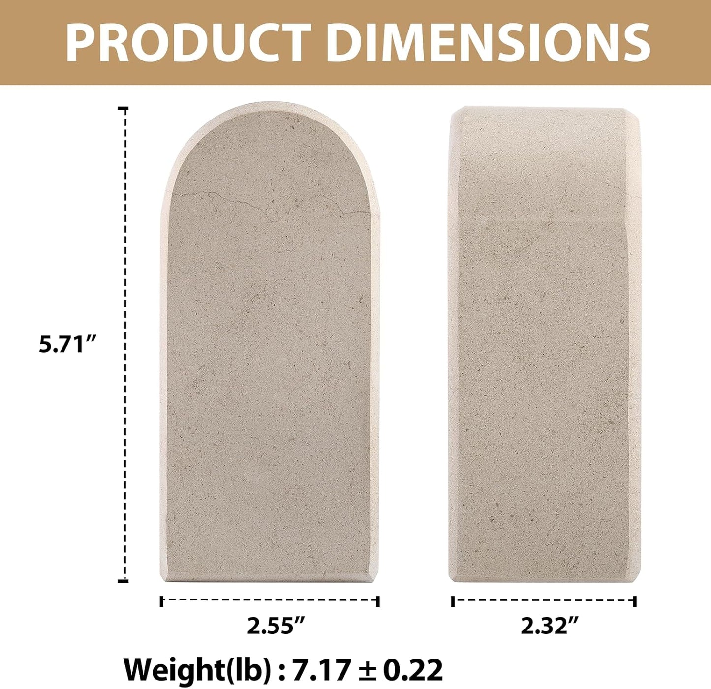 Koville African Natural Marble Bookends for Shelves, Non-Slip Book Ends, 13LBS Ultra Heavy Duty Marble Book Holder Organizer, Apartment Decor for Movies/CD/Video Games(Namib Fantasy)