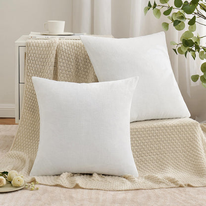 MIULEE Olive Green Couch Pillow Covers 18x18 Inch, Set of 2 Soft Chenille Decorative Square Throw Pillow Covers Farmhouse for Sofa Living Room Bed