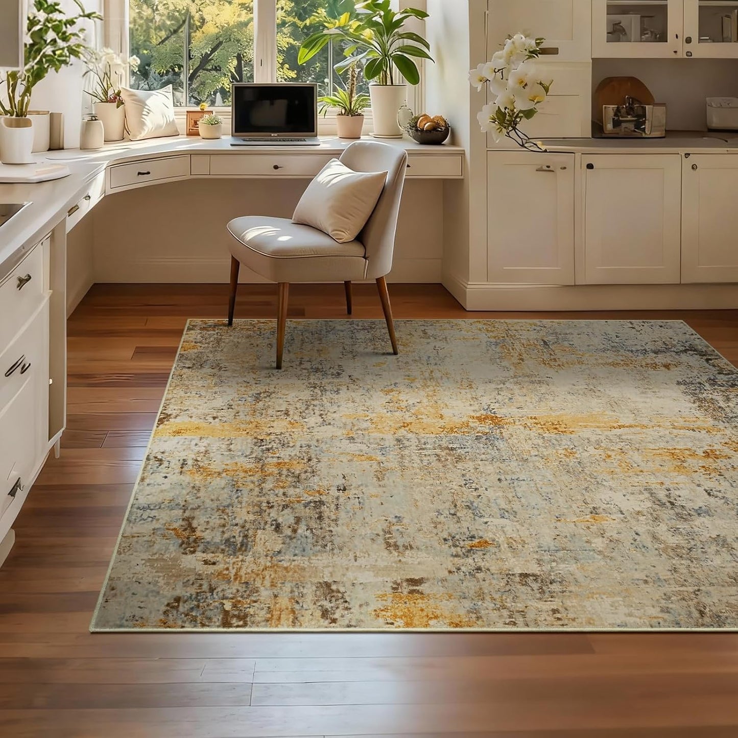 Ompaa 2x6 Rug Runners for Hallways Kitchen Runner Rug Non Slip Washable Grey Long Runner Rugs with Rubber Backing Soft Abstract Carpet Runner for Hallways, Kitchen, Bedroom, Bathroom, Entryway - Colors A
