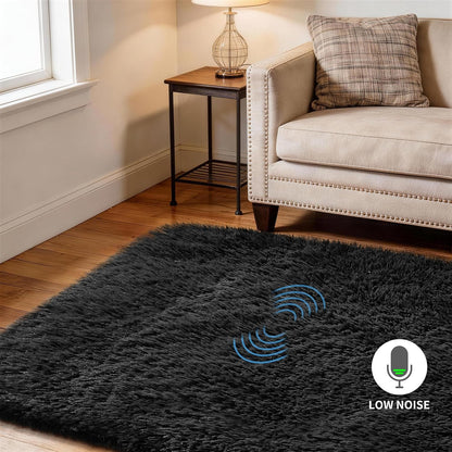 Ophanie Round Rugs 5Ft Ivory Circle Area Rug, Nursery Room Decor, Christmas Aesthetic Bedroom Home Circular Carpet 5 Foot, Fluffy Fuzzy Shag Plush Cream Living Room Rugs for Kids Boys Girls Teen Baby
