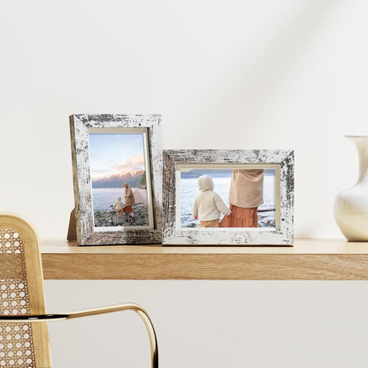 Vittanly 8x10 Picture Frames Set of 9, Shatter Resistant Plexiglass, Display 5x7 Pictures with Mat or 8x10 without Mat, Photo Frames for Wall or Tabletop, Engineered Wood, Black - Colors A