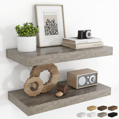 RICHFOCUS 72Inch Floating Shelves for Wall 2 Pack Shelves for Bedroom|Kitchen|Bathroom Wall Mounted Rustic Wood Floating Shelf with Invisible Brackets for Books|Storage|Decor, Rustic Brown