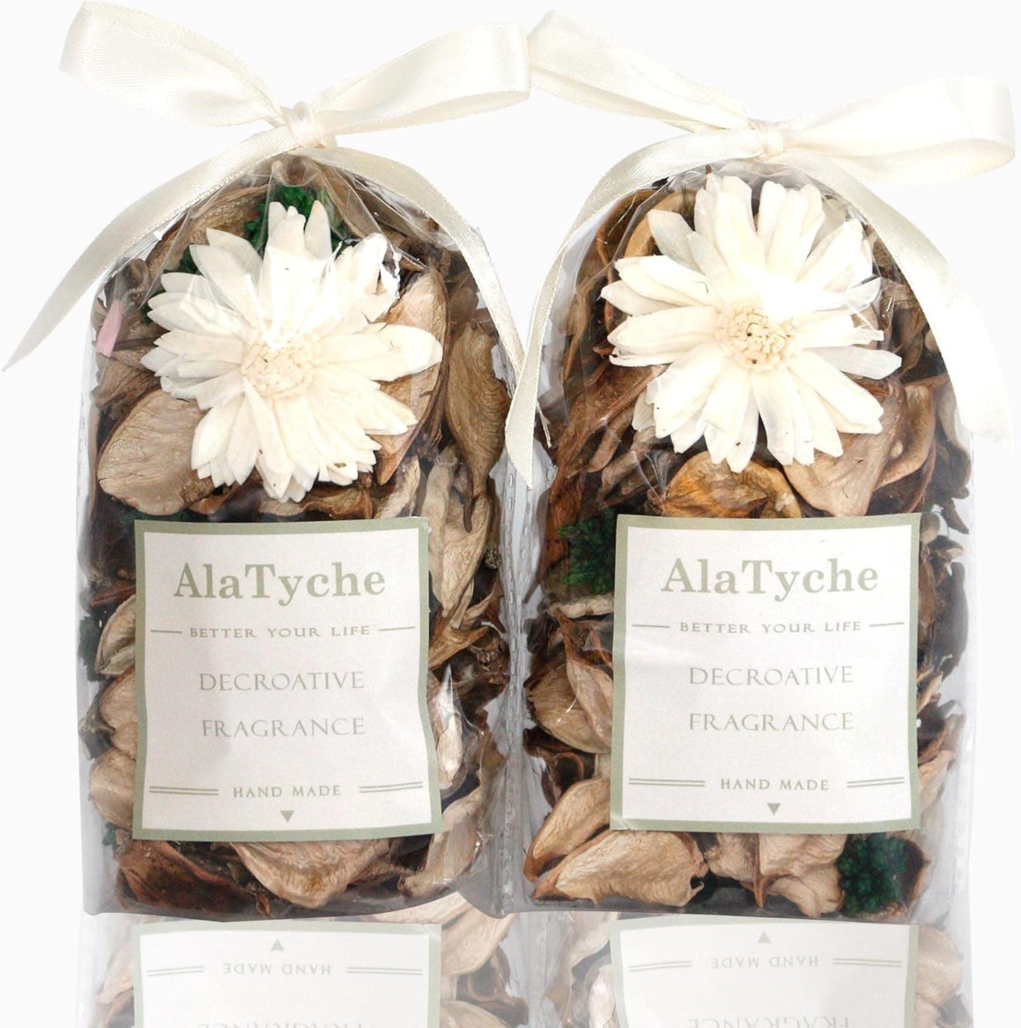 Spring Potpourri Bags,Vanilla Scented Potpourri Bowl Fillers,Dried Flowers,Home Fragrance Sachet of Petal, Vase Decor (White Caramel)-Mini