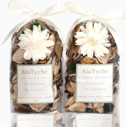 Spring Potpourri Bags,Vanilla Scented Potpourri Bowl Fillers,Dried Flowers,Home Fragrance Sachet of Petal, Vase Decor (White Caramel)-Mini