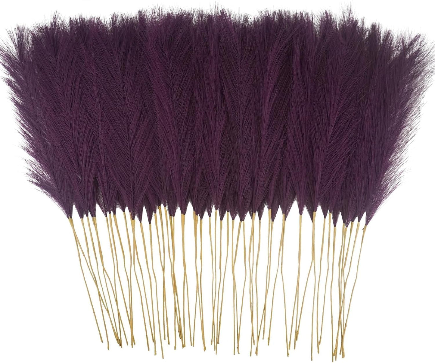 obbsie 50pcs Pink Faux Pampas Grass Decor, 21.6" Short Artificial Floral Branches Vase Filler Flower Arrangement for Home Wedding Boho Outdoor Decor