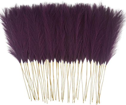 obbsie 50pcs Pink Faux Pampas Grass Decor, 21.6" Short Artificial Floral Branches Vase Filler Flower Arrangement for Home Wedding Boho Outdoor Decor