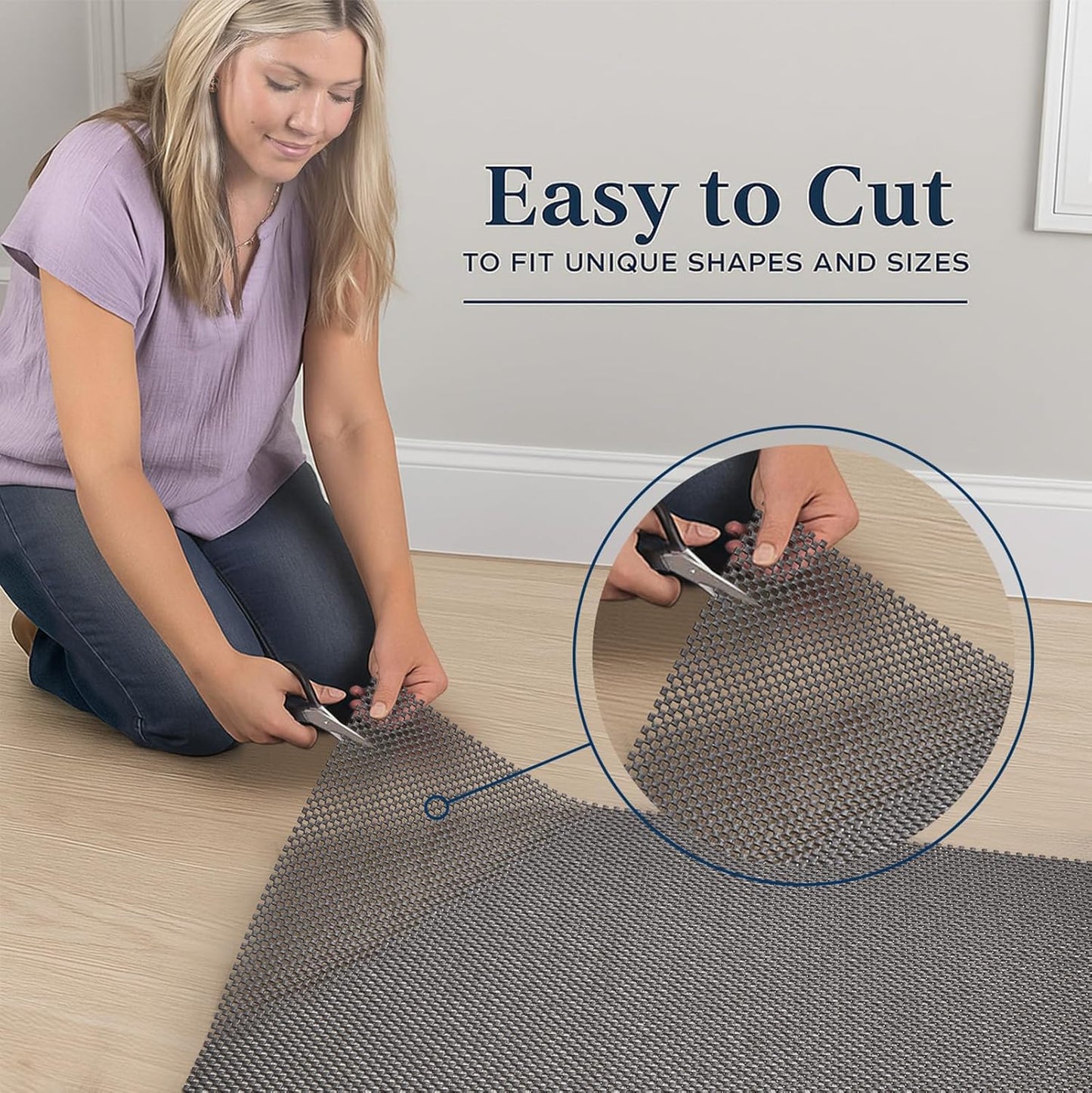 Veken Non Slip Rug Pad Gripper 8 x 10 Feet Extra Thick Pads for Any Hard Surface Floors, Keep Your Rugs Safe and in Place, Under Carpet Anti Skid Mat - Colors A