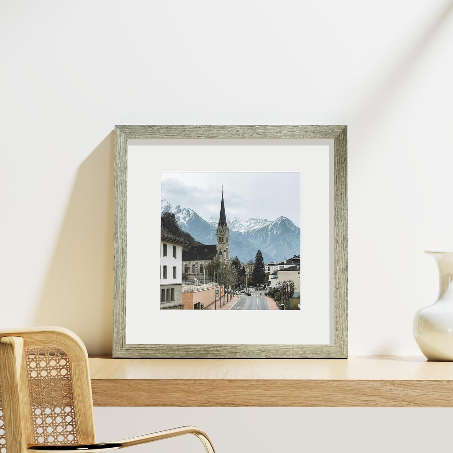Vittanly 8x10 Picture Frames Set of 9, Shatter Resistant Plexiglass, Display 5x7 Pictures with Mat or 8x10 without Mat, Photo Frames for Wall or Tabletop, Engineered Wood, Black - Colors B
