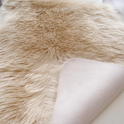 EasyJoy Ultra Soft Fluffy/Fuzzy Shaggy Area Rug Faux Fur Chair Cover Seat Pad for Bedroom Floor Sofa Living Room (2 x 6 ft Sheepskin, Beige)