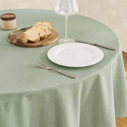 Veblandy Rectangle Tablecloth Waterproof Linen Textured Table Cloth Stain and Wrinkle Resistant Washable, Decorative Fabric Table Cover for Dining, Party and Camping (Sage Green, 52 * 70)